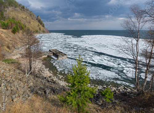 Baikal in the south almost melted