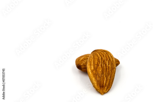 Almond on white background.