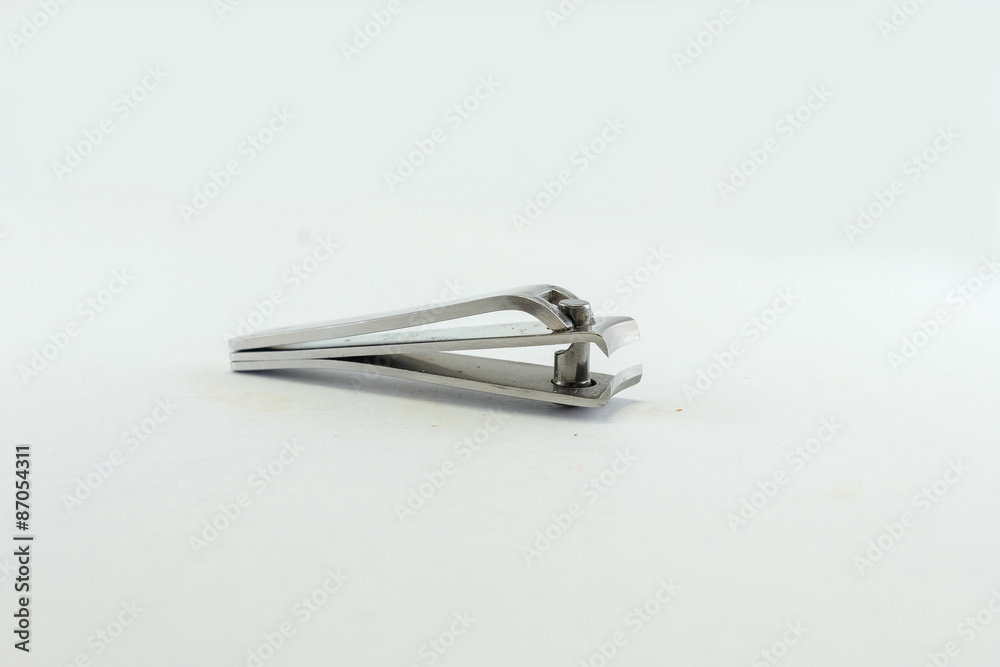 Stainless nail clipper isolated on white background Stainless nail clipper isolated on white background