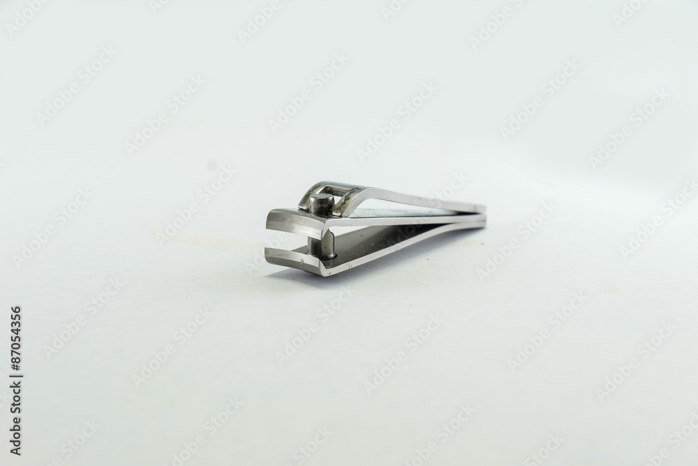 Stainless nail clipper isolated on white background