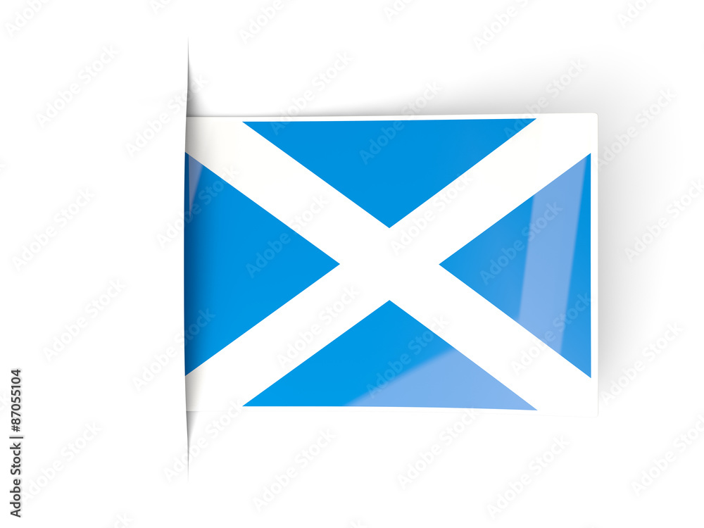 Square label with flag of scotland Square label with flag of scotland