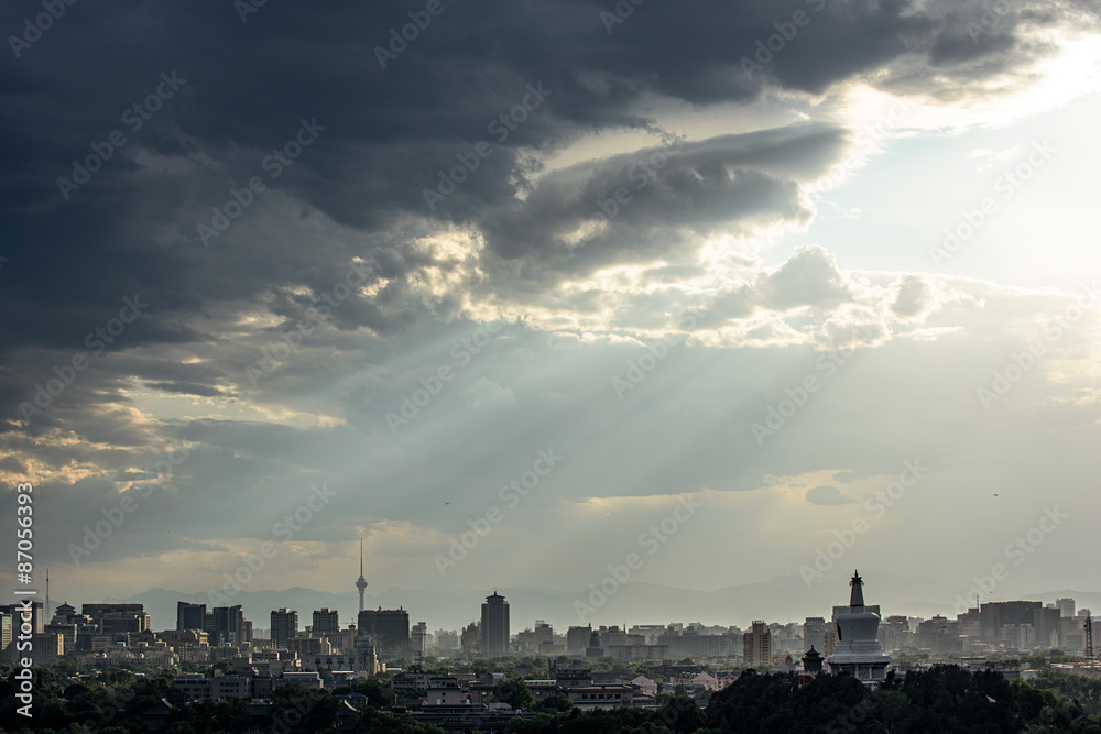 Naklejka premium Cityscape of Beijing