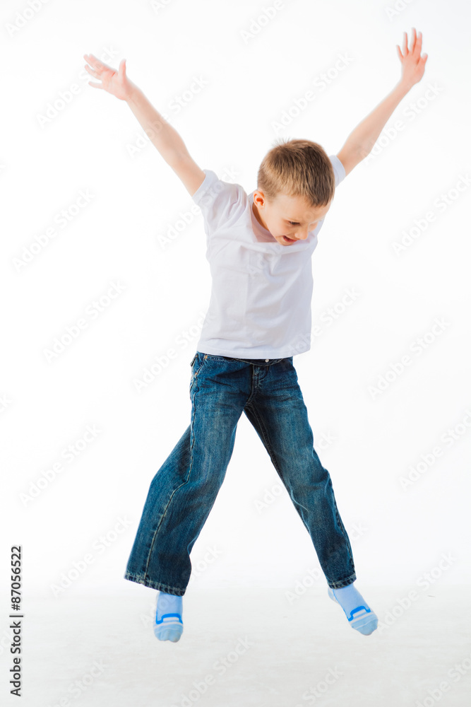 Happy boy jumping Happy boy jumping