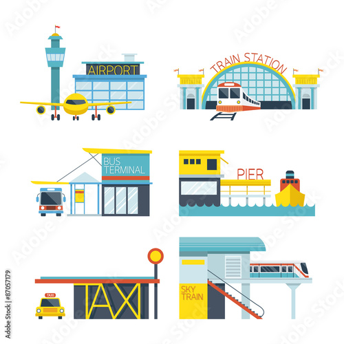 Mode of Transport Illustration Icons Objects