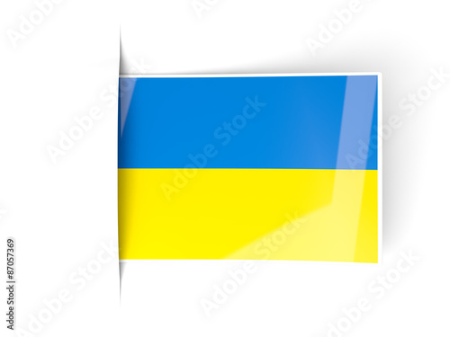 Free Download Square label with flag of ukraine - GFXLoad