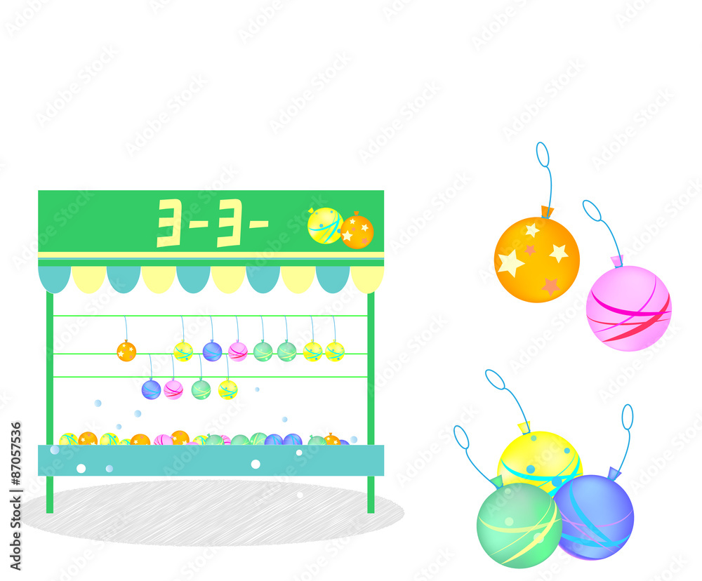 ヨーヨー 縁日 屋台 水風船 風船 夏 祭 夜店 Stock Illustration Adobe Stock
