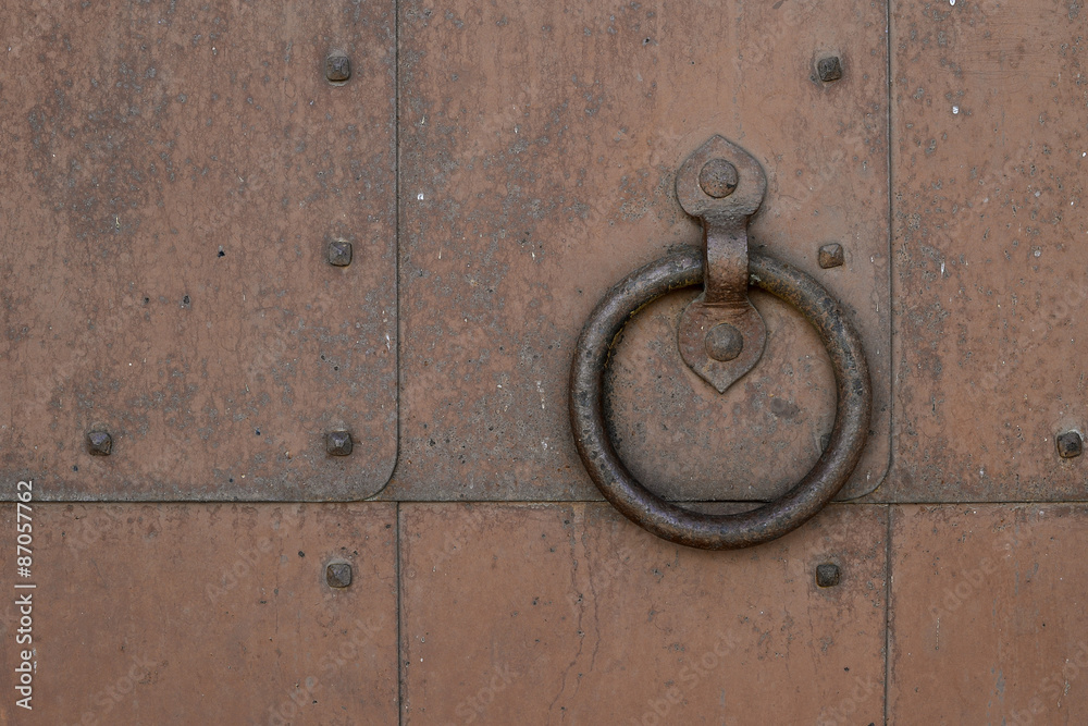 Old rusty door with door-handl Old rusty door with door-handl