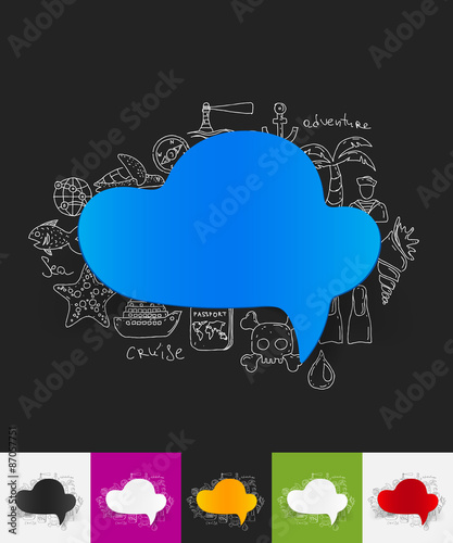 bubble paper sticker with hand drawn elements