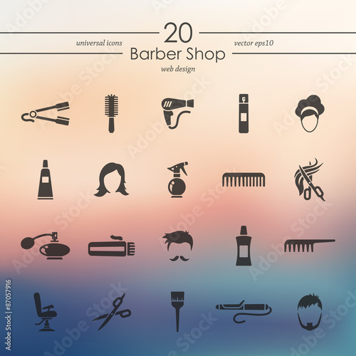 Set of barber shop icons