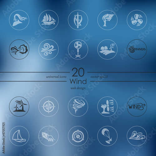 Set of wind icons