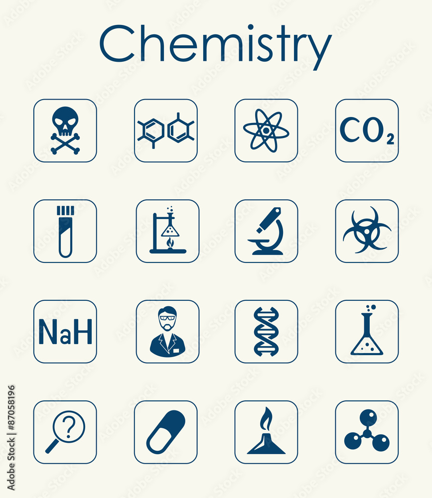 Set of chemistry simple icons Set of chemistry simple icons