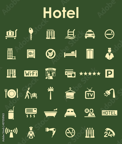Set of hotel simple icons