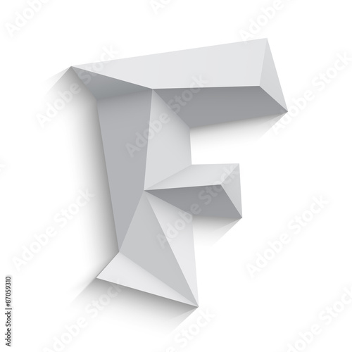 Vector illustration of 3d letter F on white background.