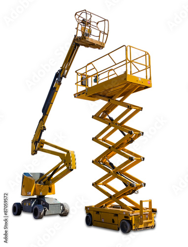 Scissor lift and articulated boom lift photo