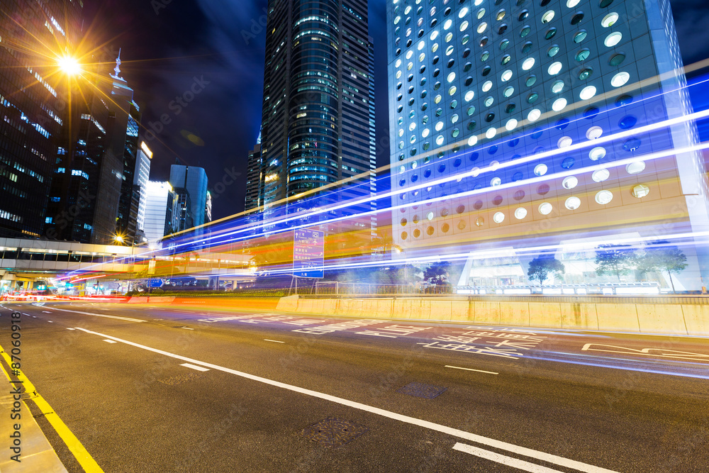 Fototapeta premium Hong Kong busy road at night