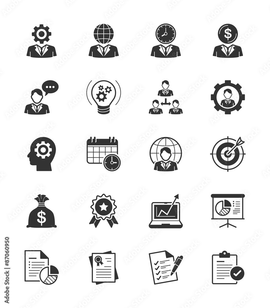 Strategy and Management icon on White Background - Vector Illustration Strategy and Management icon on White Background - Vector Illustration