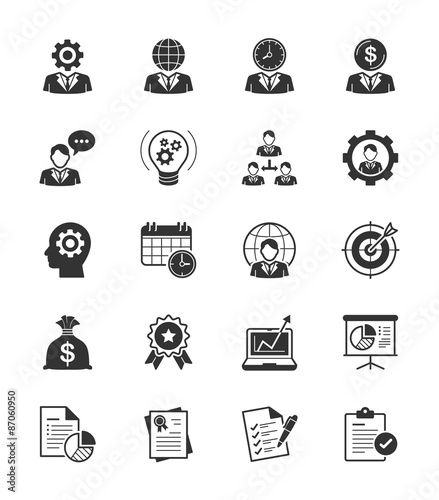 Strategy and Management icon on White Background - Vector Illustration