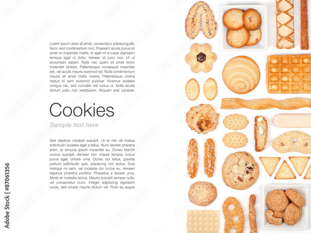 cookies and biscuits on white background cookies and biscuits on white background