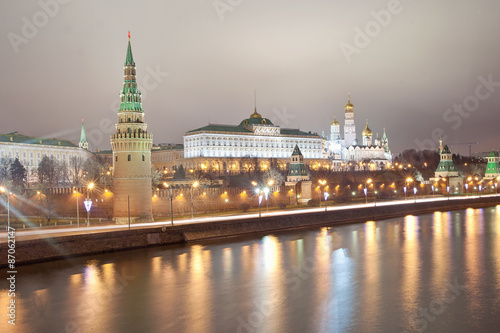 Moscow Kremlin at night. Russia
