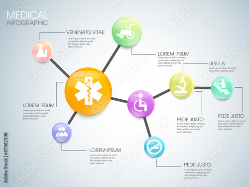 Big set of glossy medical infographic elements.