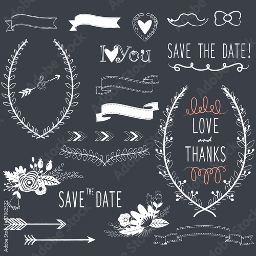 Chalkboard Wedding design elements