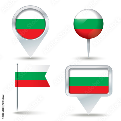 Map pins with flag of Bulgaria Free Download Map pins with flag of Bulgaria - GFXLoad
