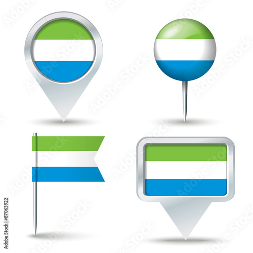 Free Download Map pins with flag of Sierra Leone - GFXLoad