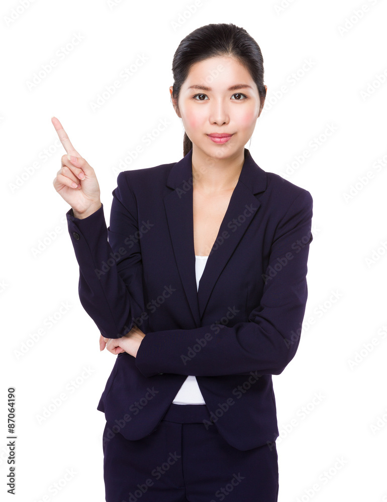 Young Businesswoman with finger point up