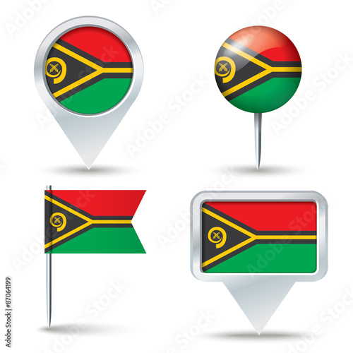 Free Download Map pins with flag of Vanuatu - GFXLoad