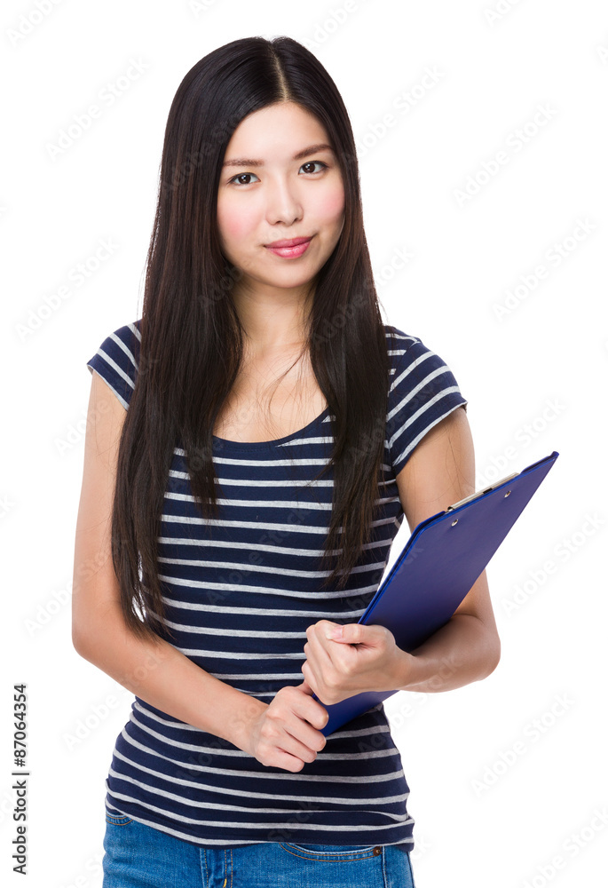 Woman hold with clipboard Woman hold with clipboard