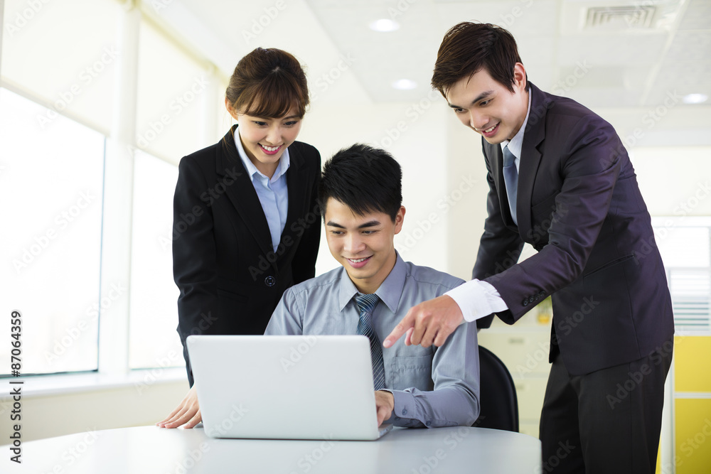 Young business colleagues working in the office Young business colleagues working in the office