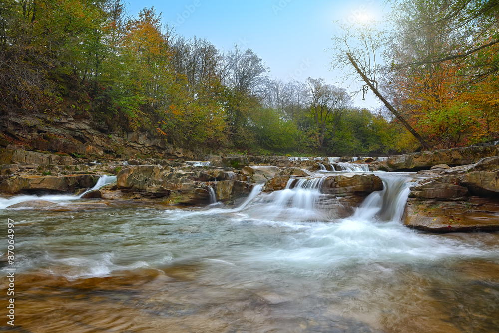 mountain river in autumn