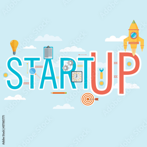 Start Up Concept Composition - Flat Design