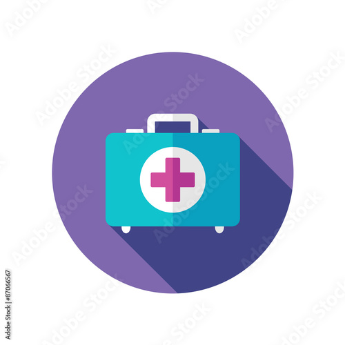 First aid flat icon with long shadow
