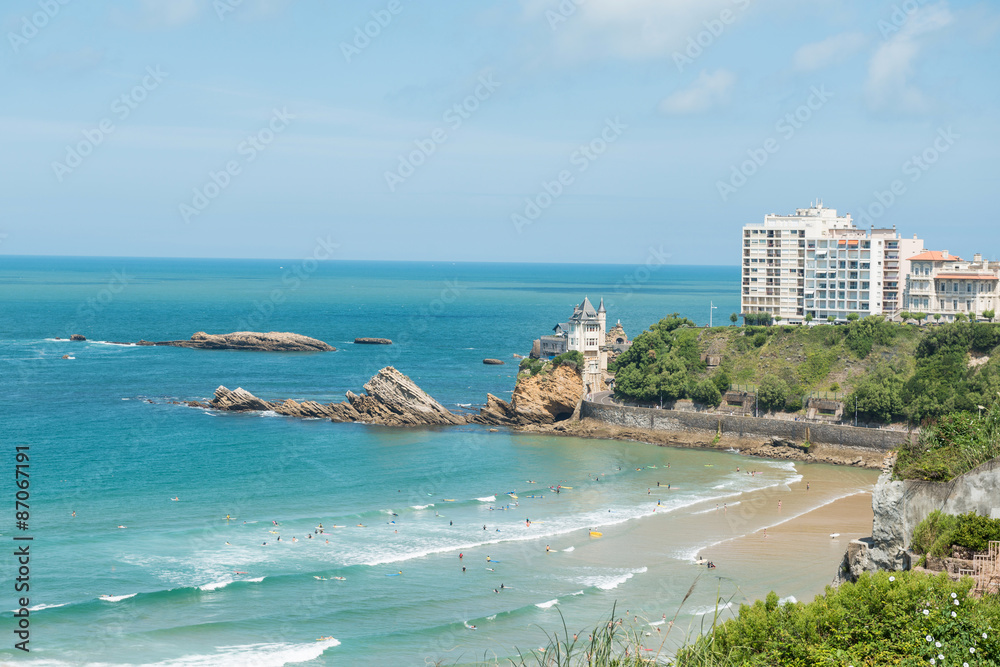 The beach in Biarritz, France 
