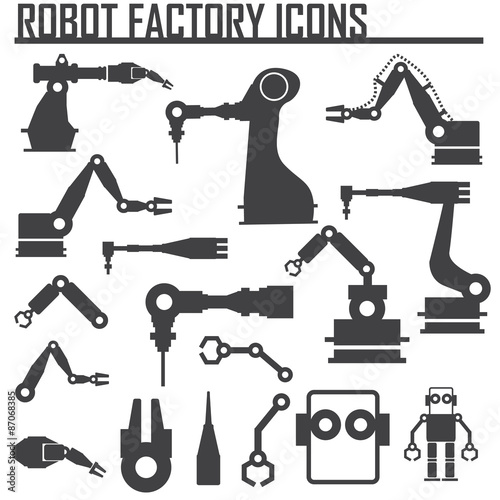 robot factory icons vector illustration.