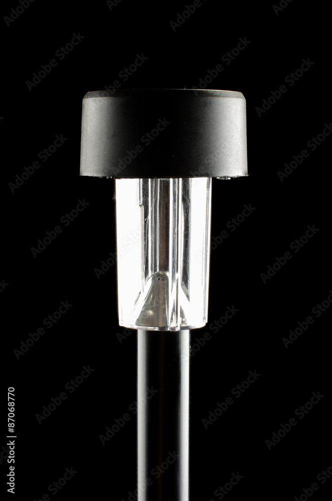 Solar lamp with rechargeable batteries isolated Solar lamp with rechargeable batteries isolated