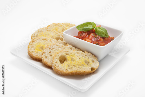 Obraz na płótnie bruschetta al pomodoro w salonie