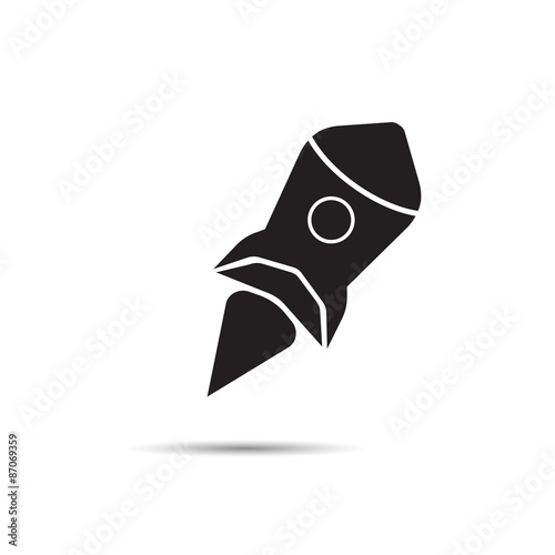 space rocket launching symbol vector sign