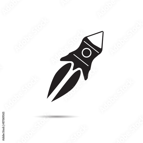space rocket launching symbol vector sign
