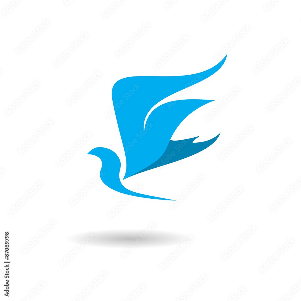 flat bird symbol or sign vector illustration