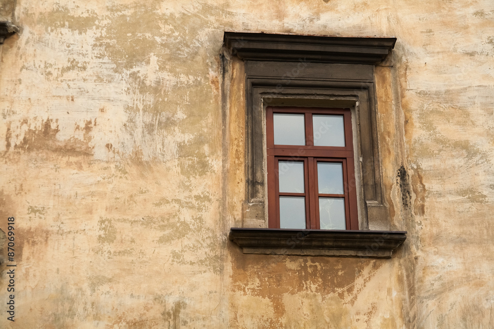 Vintage old wall with windows