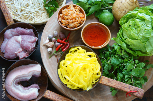 Mi quang,  Quang noodle, Vietnamese food photo