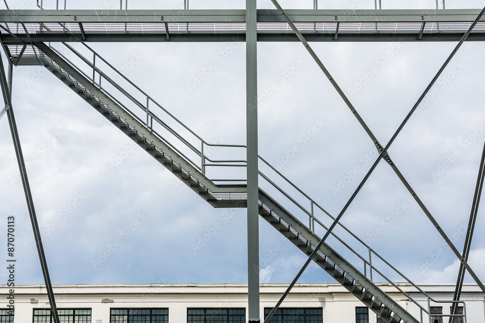 Metal Stairs and Storm Clouds