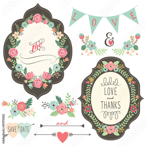 Vintage Wedding Flora Frame