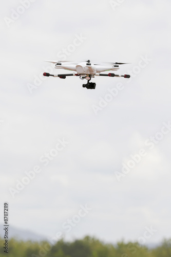 Drone with camera on the sky