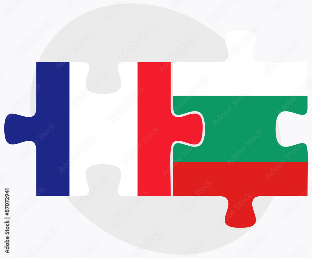 France and Bulgaria Flags in puzzle France and Bulgaria Flags in puzzle