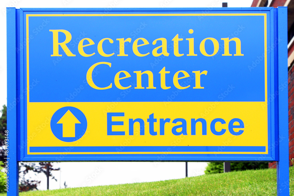 Generic sign for a recreation, fitness center or gym. Generic sign for a recreation, fitness center or gym.
