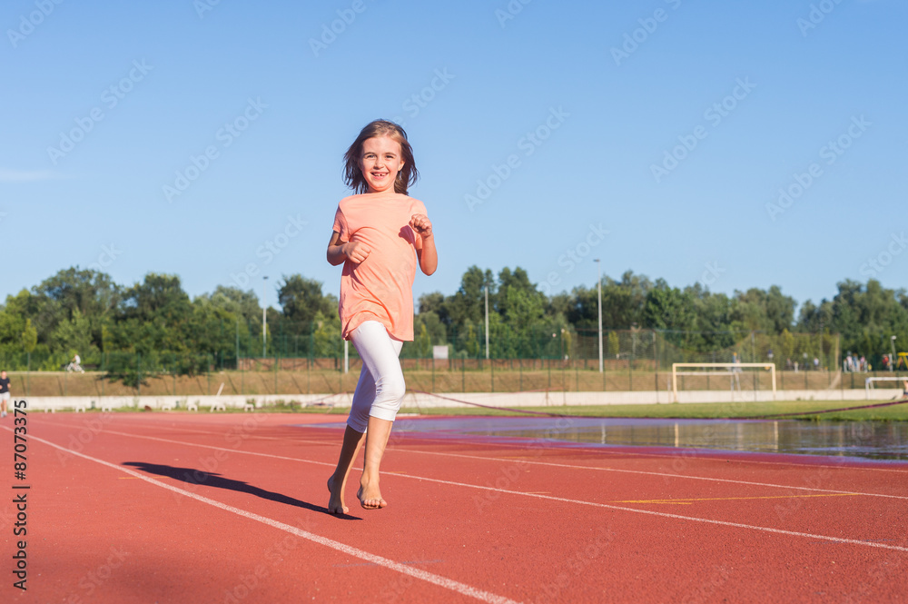 Happy girl run