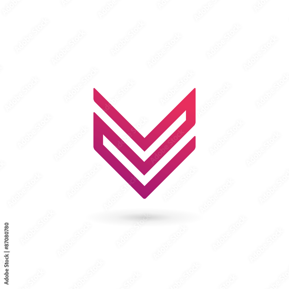 Fototapeta Letter V logo icon design template elements